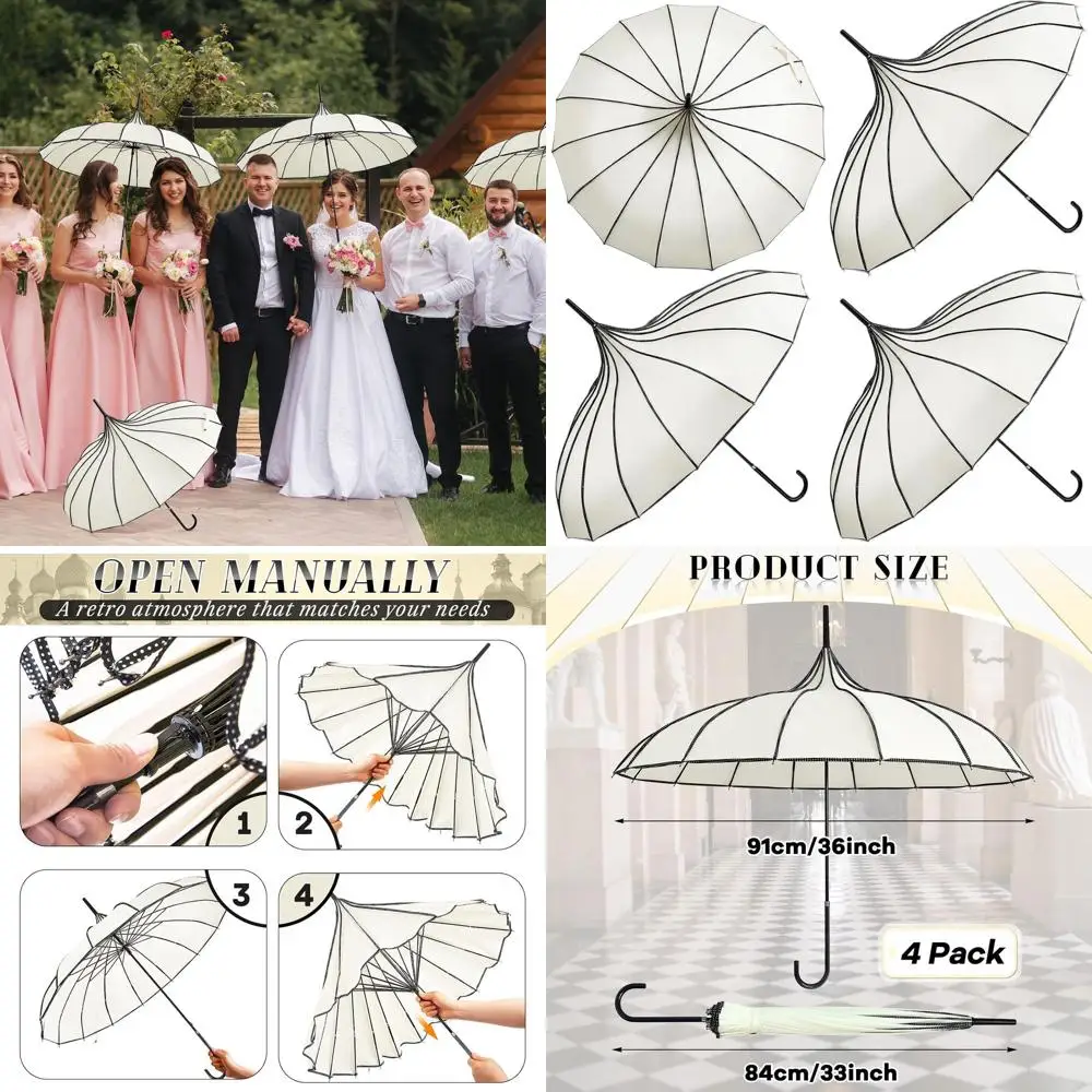 

Vintage-Style Large Parasol with UV Protection for Elegant Women
