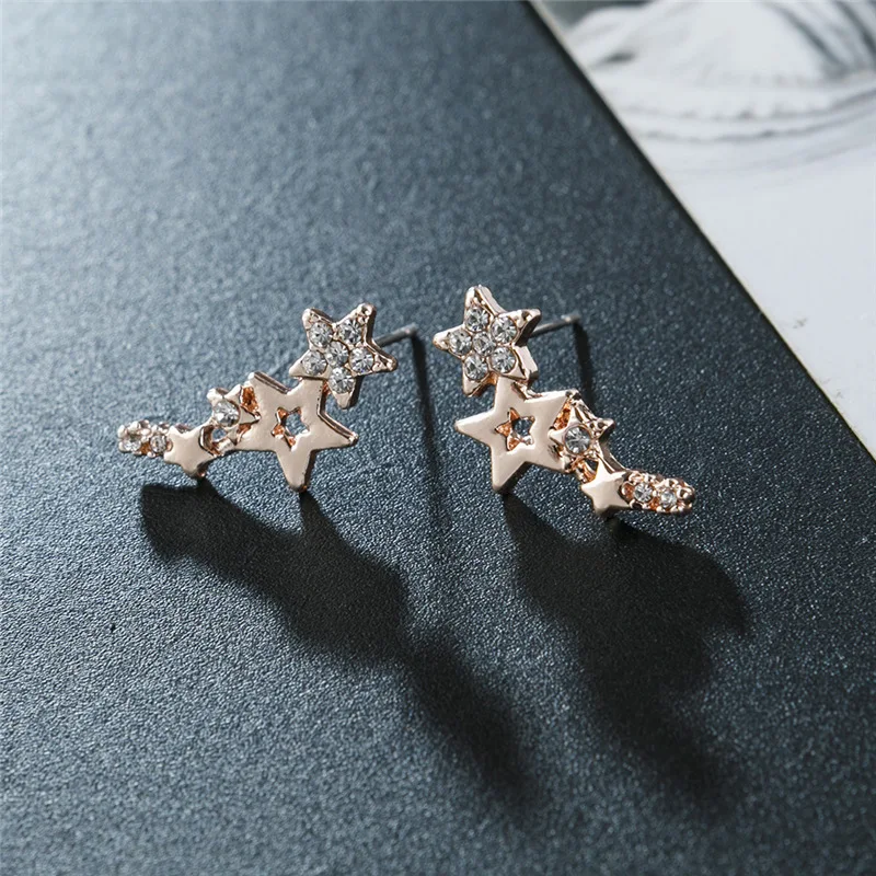 925 Sterling Silver Cute Star Statement Earrings For Women Girls Fashion Jewelry Trend Wholesale