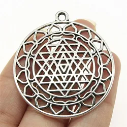 WYSIWYG 4pcs 44x40mm Filigree Sri Yantra Pendants For Jewelry Making For Earring Making Necklace Making