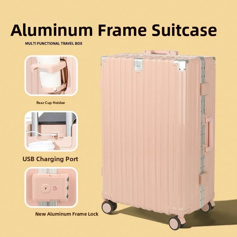 

2025 New Aluminum Frame Lage Bag 20 Inch Women's 24 Inch Men's Travel Suitcase with Password Lo And Universal Wheels