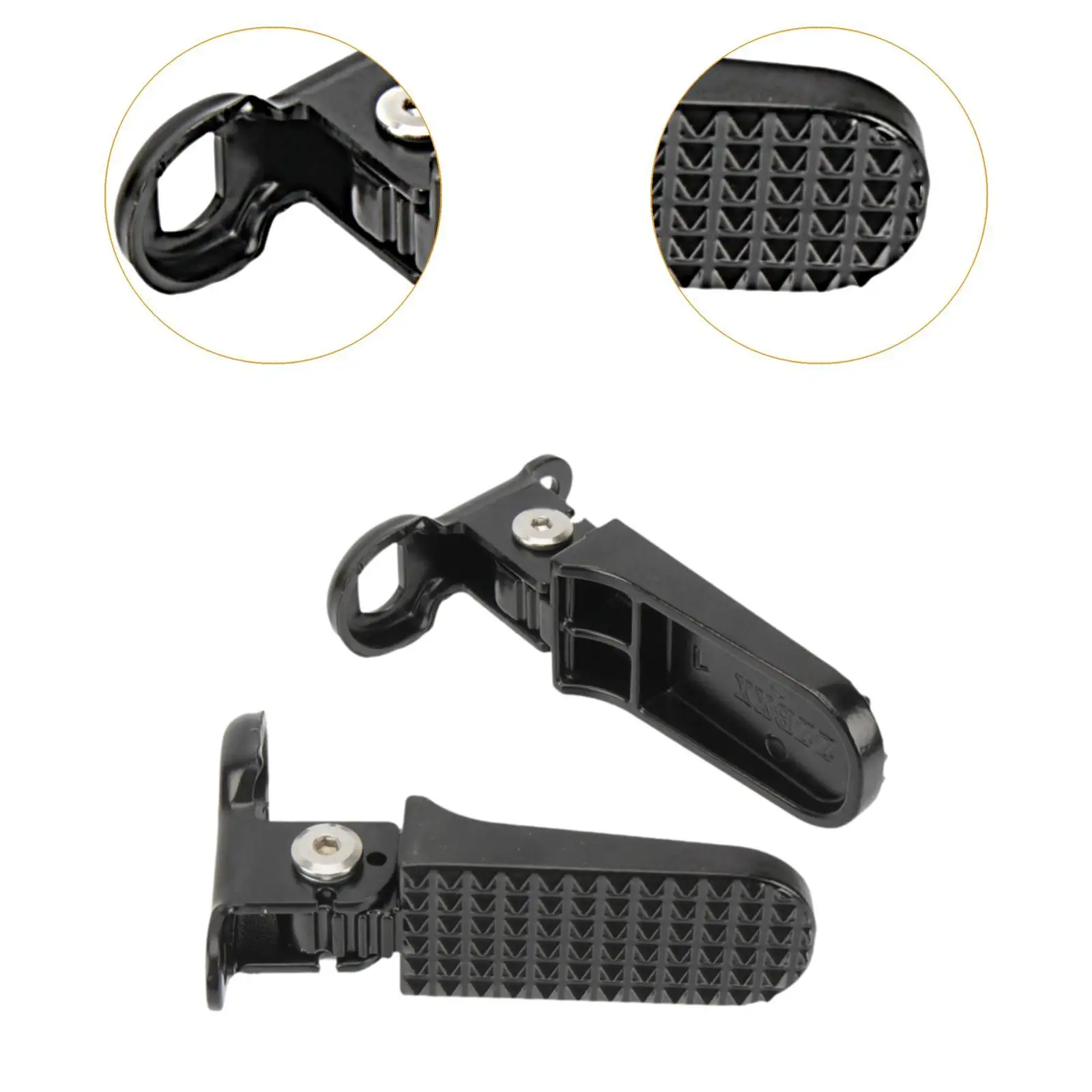 1 Pair Ebike Rear Pedals Nonslip Durability Foldable Easy Installation Accessory Aluminum Alloy Practical Ebike Foot Pegs
