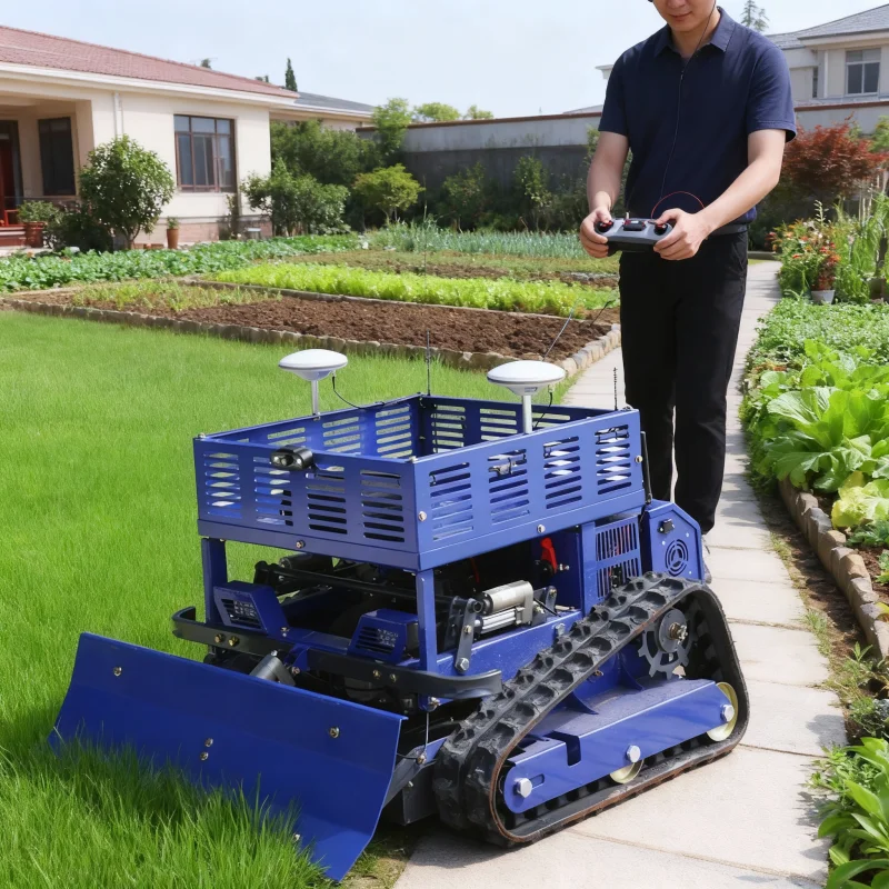 

Customized Mini GPS Crawler Lawn Mower Remote Control All Terrain Small Garden Mower