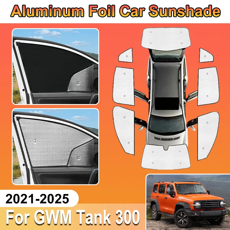 

For GWM Tank 300 Accessories 2021 2022 2023 2024 2025 Car Al Foil SunShades Window Cover Aluminium Foil UV Protector Accessorios