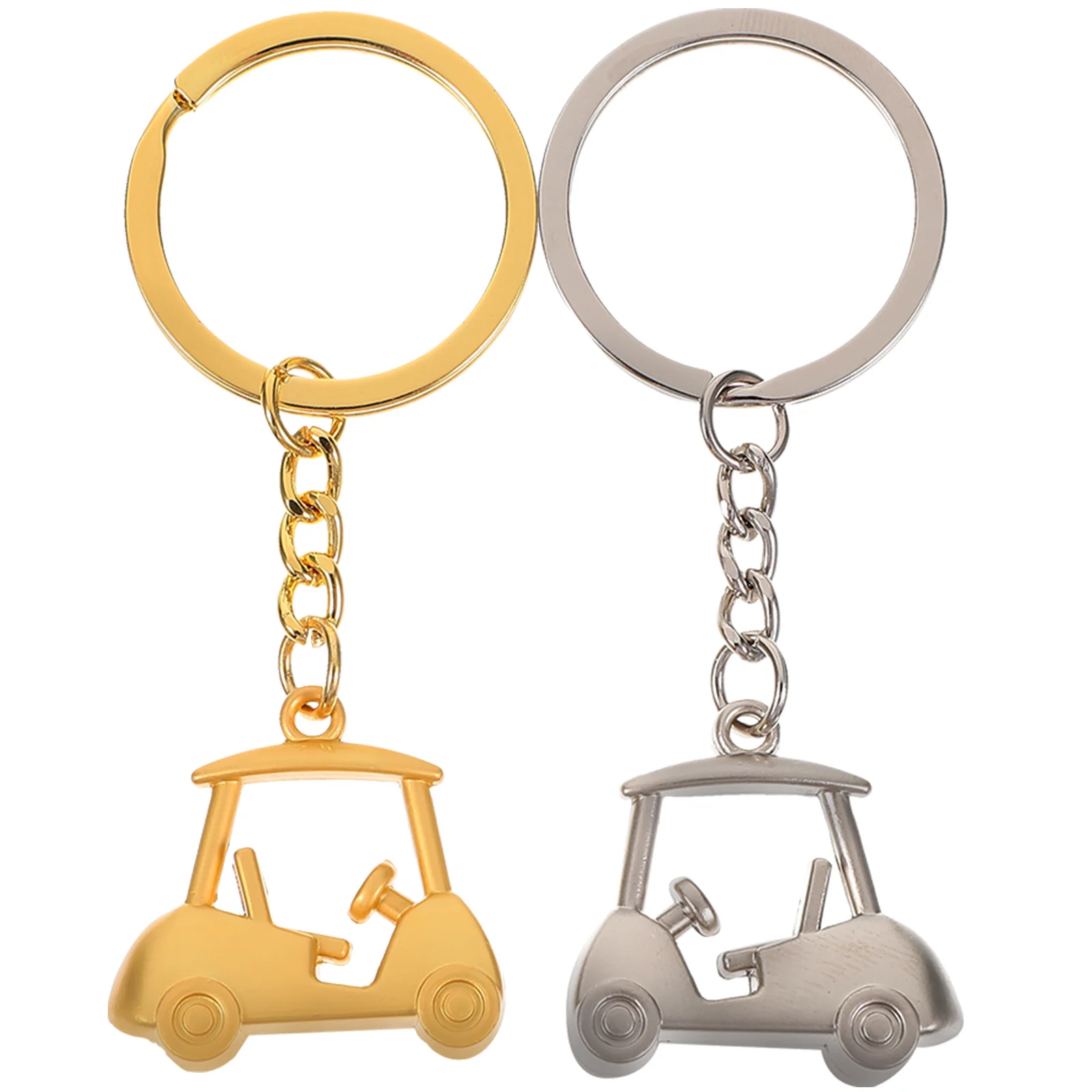 

2 Pcs Ornamental Car Keychain Gemstone Pendant Ring Elegant Keyring Gift Metal Material Kids Teens and Women