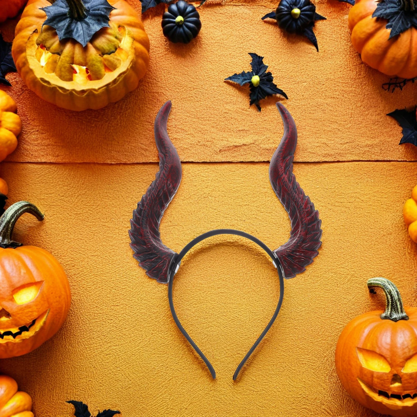 

1pcs Demon Horns Headband Adjustable Resin Halloween Cosplay Hair Accessory For Festival Party Masquerade Costume Decor