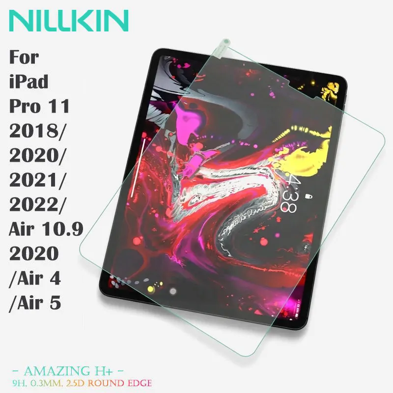 

Закаленное стекло NILLKIN 9H для iPad Pro 11 2018-2022 и iPad Air 10.9 2020/Air 4/5, защита от царапин, без пузырьков, полный комплект с инструментами