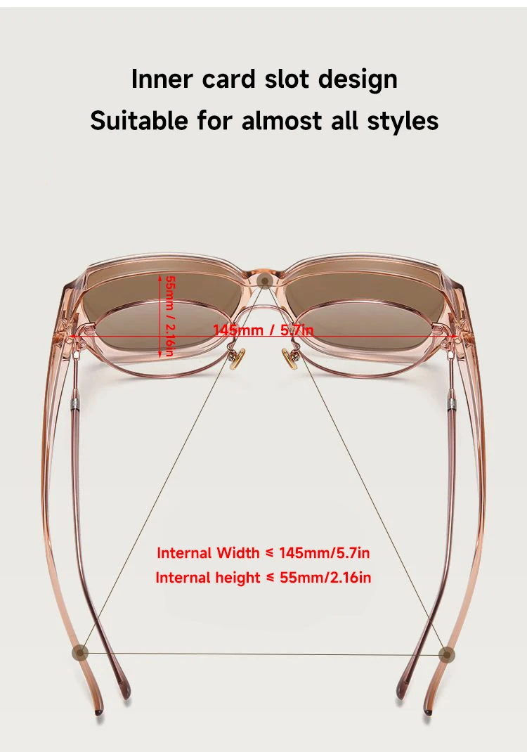 1PCS Polarisierte Sonnenbrille Frauen Männer Verwendet Außerhalb Von Brillen Fit Über Lesebrille UV400 Brillen – Detail 4