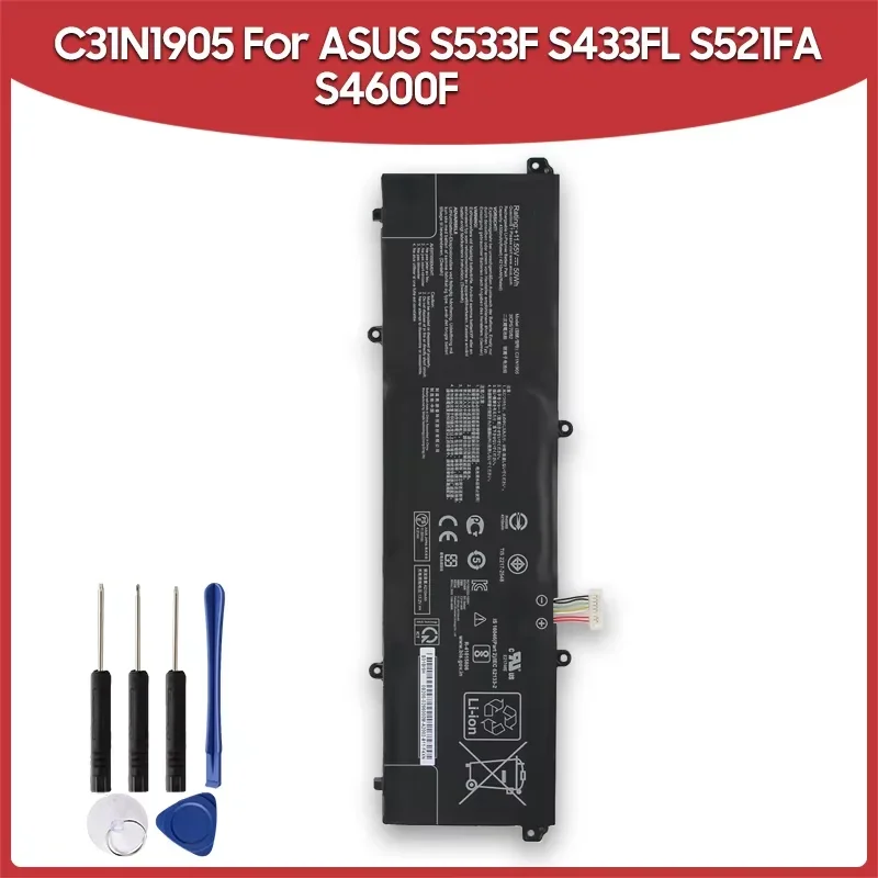 New Replacement Battery C31N1905 For ASUS S5600F S433FL S521FA S533F ADOL14FLC S4600F