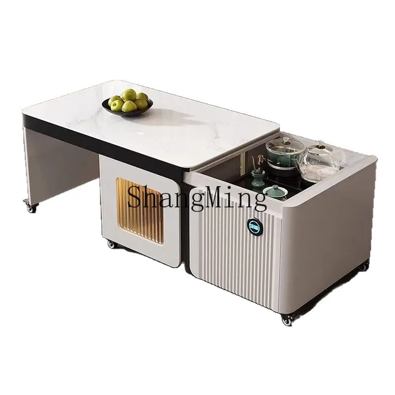 

ZYY Household Kung Fu Tea Table Movable Home Tea Brewing Modern Simple Living Rock Plate Multi-Functional Tea Table