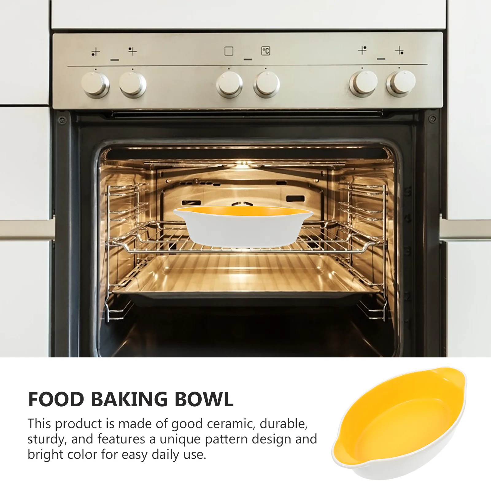 

Double Handle Ceramic Pie Pan Baking Dish Unique Pattern Two Tone Non Slip Baking Bowl Roasting Plate for Cheese Cake Vegetable