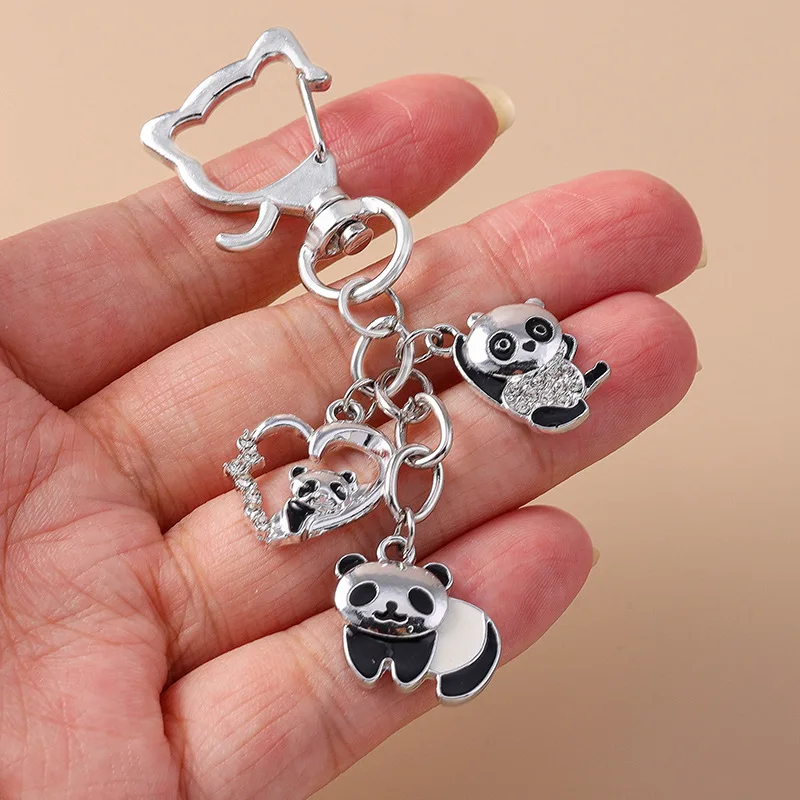 1 قطعة الكرتون مزاجه الجديد لطيف حجر الراين الباندا المفاتيح أنيمي الكنز الوطني كيرينغ حقيبة سيارة المفاتيح قلادة #1