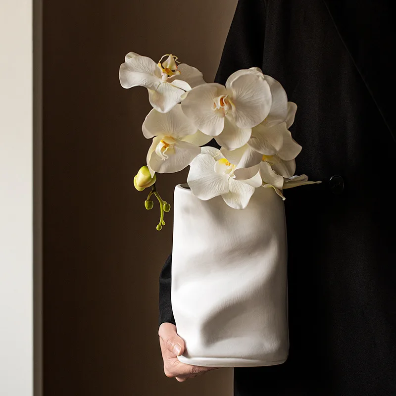 

Керамическая ваза класса люкс для сухоцветов, винтажная простая ваза для икебаны, элегантная эстетичная декоративная ваза-орнамент