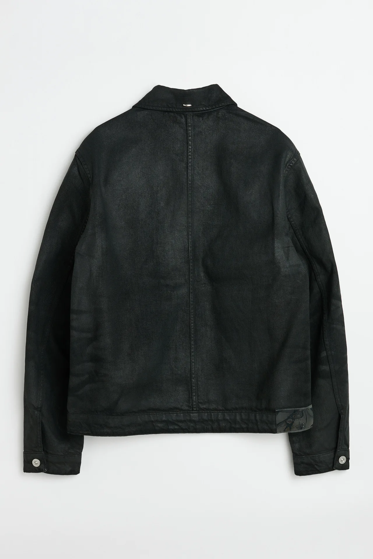 هاي ستريت داكن RO جينز سترة رجالية نحى الشمع بولي Silver مشبك فضي أسود فضفاض الحد الأدنى ملابس الشارع الشهير معاطف السترة الدنيم #3