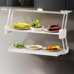 Pull-down Kitchen Folding Racks Retractable Storage Rack Under the Cabinet Lifting Basket Folding Racks Load-bearing 10kg