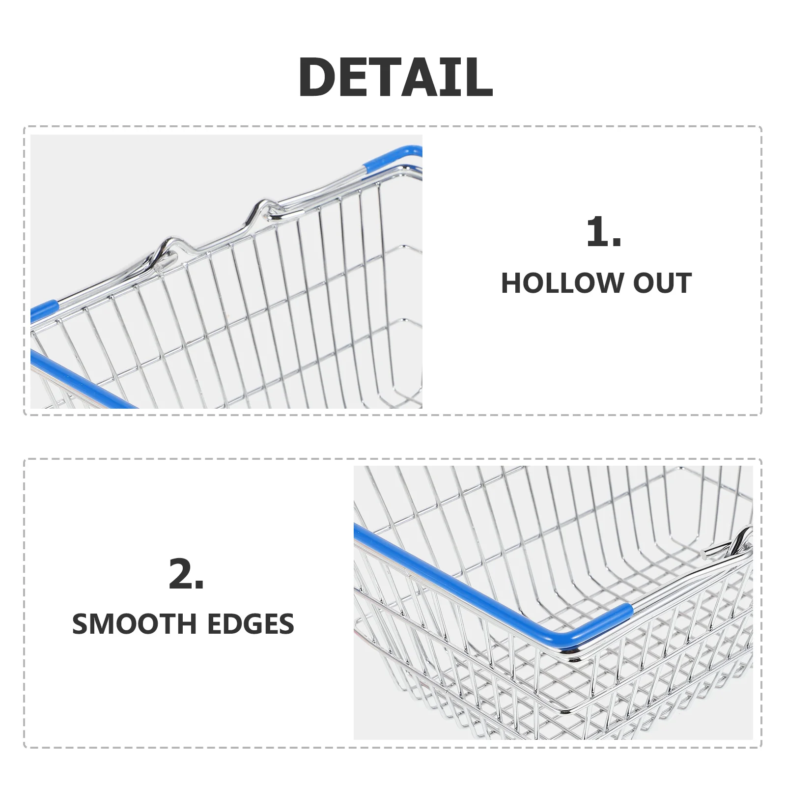 Mini-Einkaufskorb, Metall-Aufbewahrungskorb für Kinder, Rollenspiel, Lebensmittelgeschäft, Heimdekoration, Desktop-Organizer, kleine Körbe mit Griffen