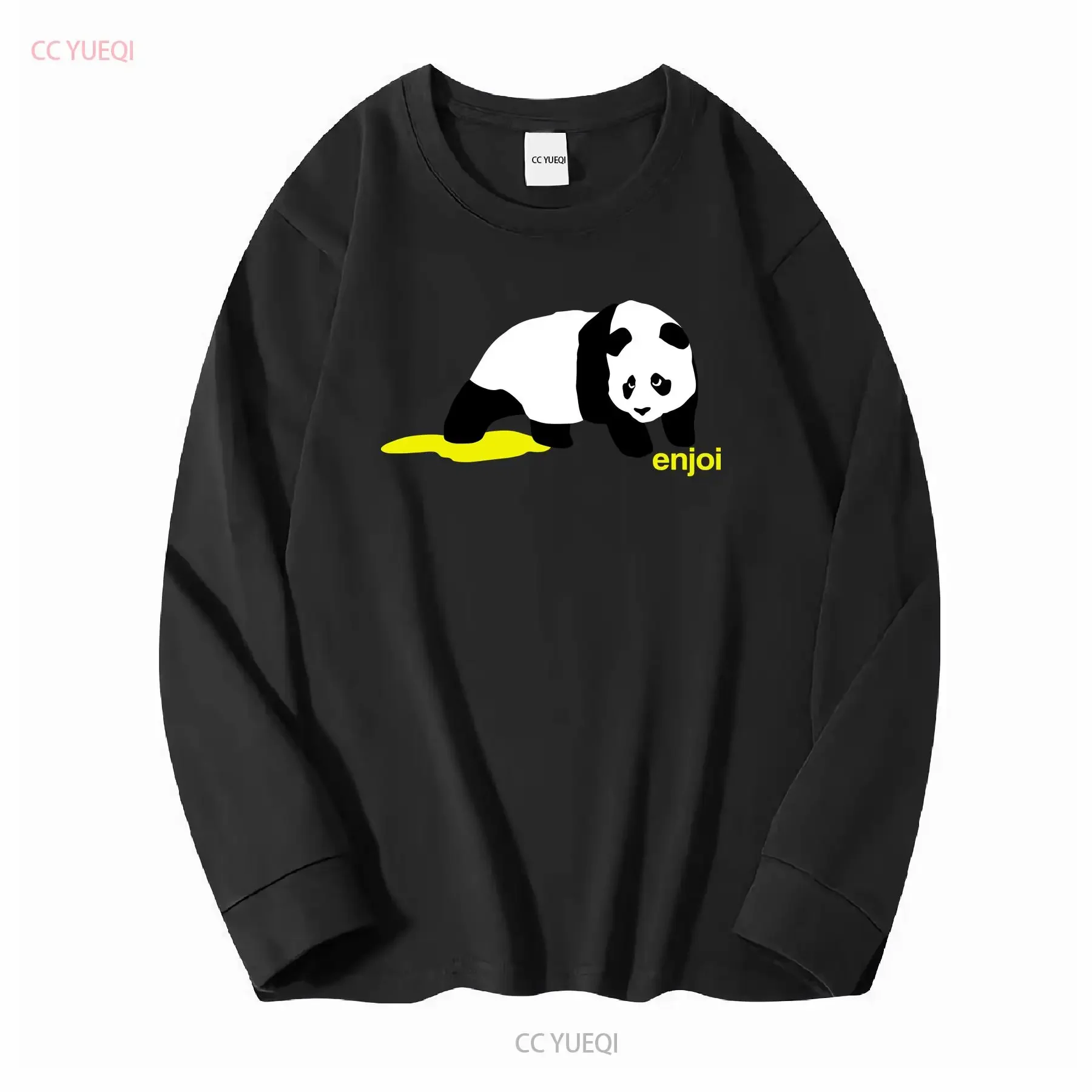 Enjoi Skateboard Panda Logo  T Shirt Size Small Adult Dark Gray vintage Washed graphic Casual Unisex Stretched Breathable image 3