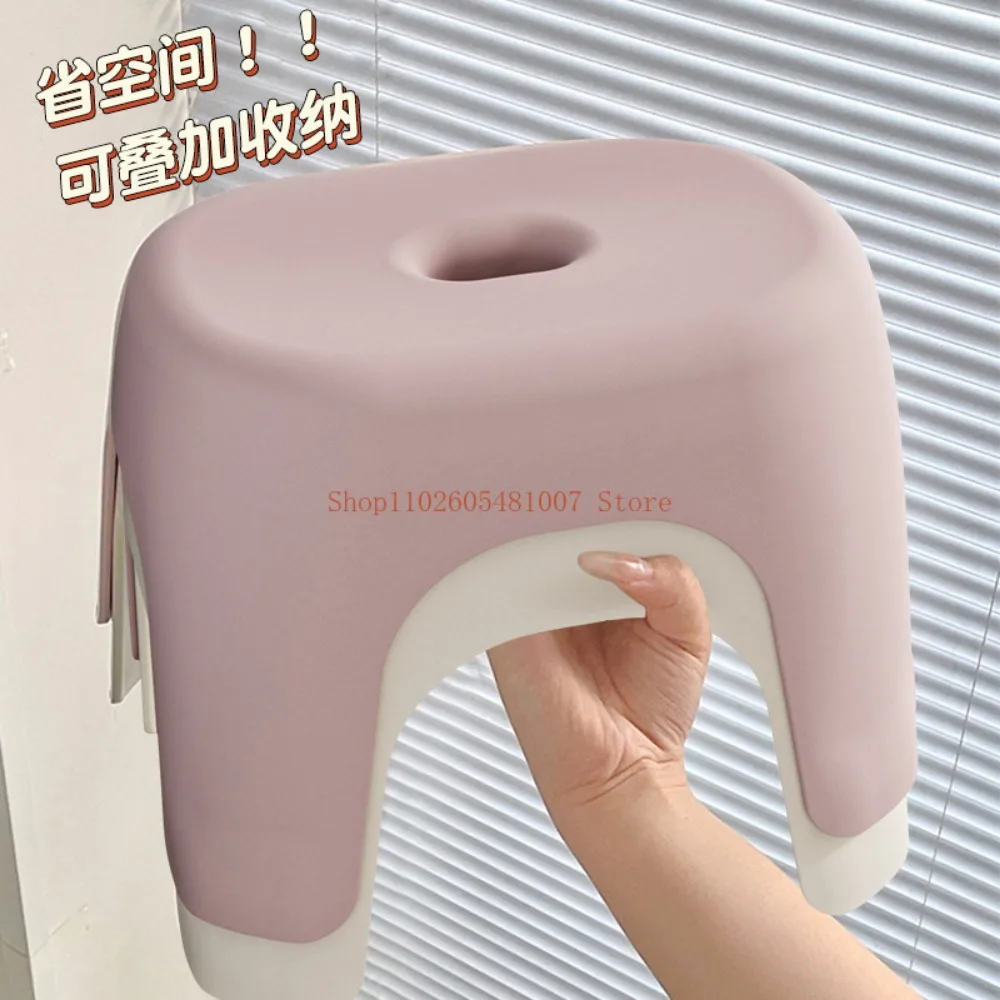 Short Household Plastic Thick Living Room Bench Chair, Children's Bathroom Shower, Bathroom Low Stool