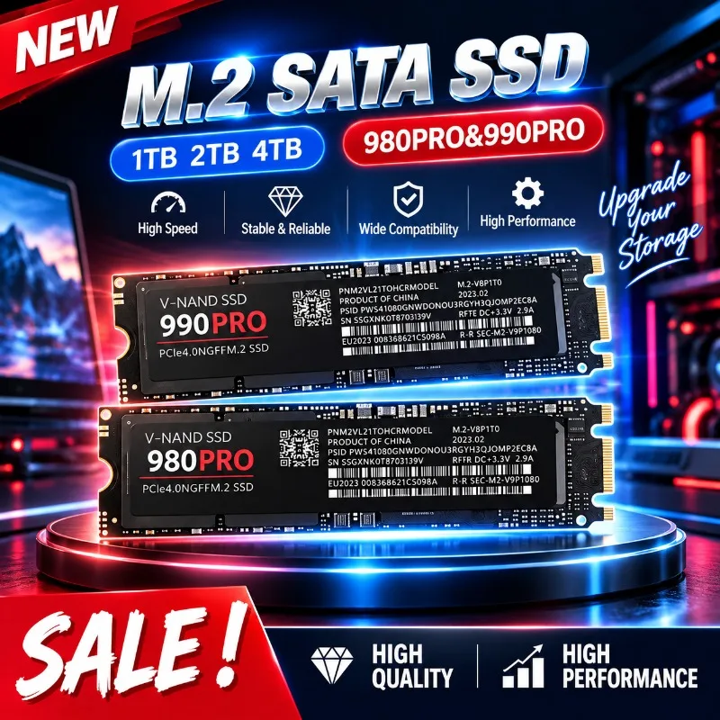 Ultra High Speed NAND Internal SSD 1TB 2TB 4TB M.2 SATA NVMe Hard Drive for Tablet Computers Ultrabooks Lightweight & Portable
