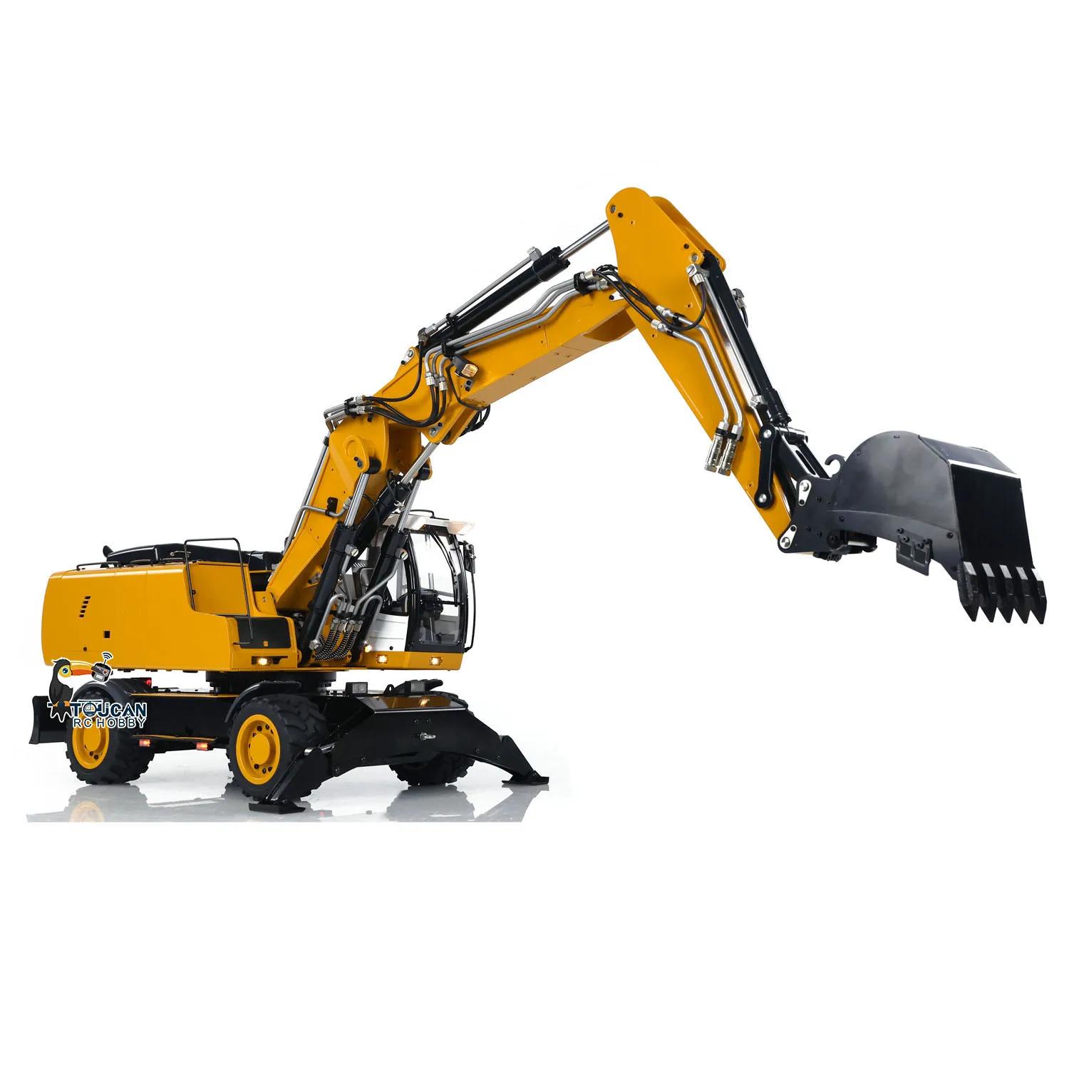 MTM 946 1/14 RC Hydraulic Wheeled Excavator PL18EV 3 Arms Sounds Remote Control Digger Model RTR Construction Vehicle THZH1726