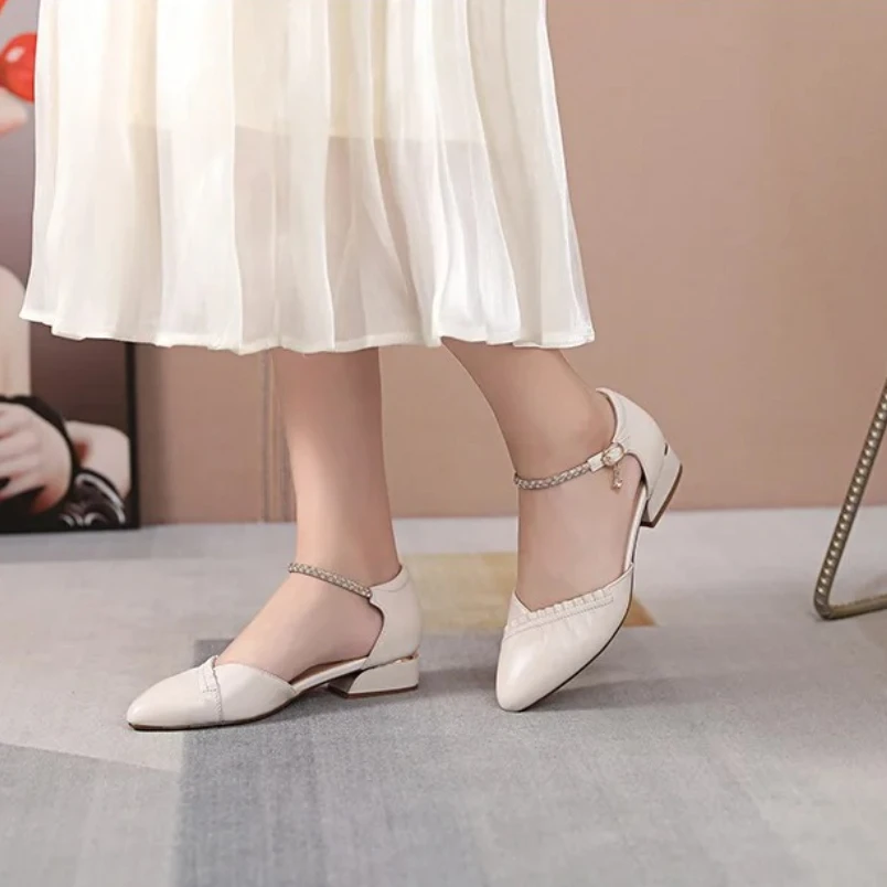 

Женская обувь 2025 г., повседневная обувь, женская летняя новая модная обувь с круглой головкой из сверхтонкого волокна, резины, нескользящая, дышащая