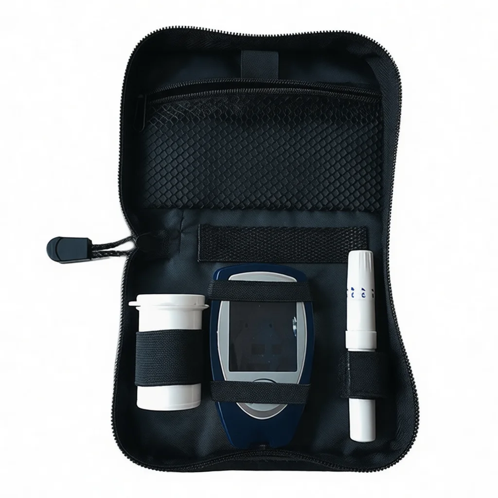 Compact Medical Storage Pouch For Blood Glucose Monitor Diabetic Kit Carrying Travel Case Durable Lightweight Organizer