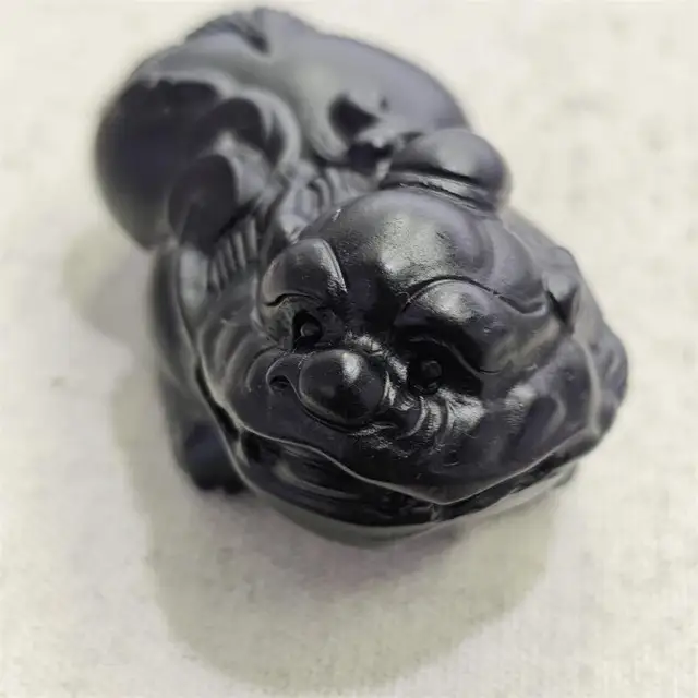 6CM Natural Black Obsidian Pixiu Carving Handmade Animal Powerful Statue For Home Decoration Lucky Gift 1PCS 6 6CM Natural Black Obsidian Pixiu Carving Handmade Animal Powerful Statue For Home Decoration Lucky Gift 1PCS 6