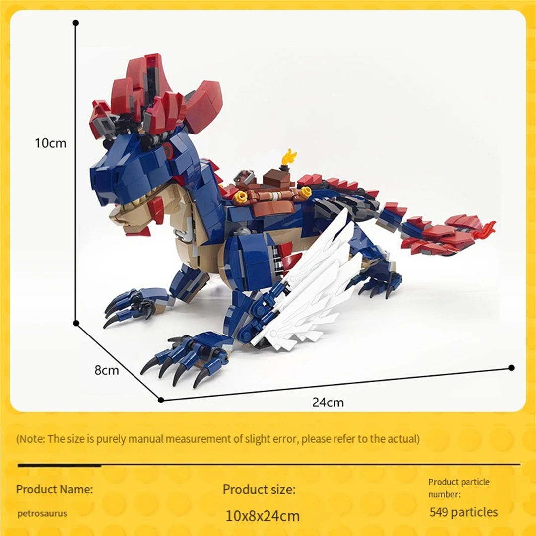 Bloques de construcción de dinosaurio de alta tecnología para niños, juguete de bloques de construcción de dinosaurio de piezas, montaje electrónico de dibujo, regalos de Navidad, 549