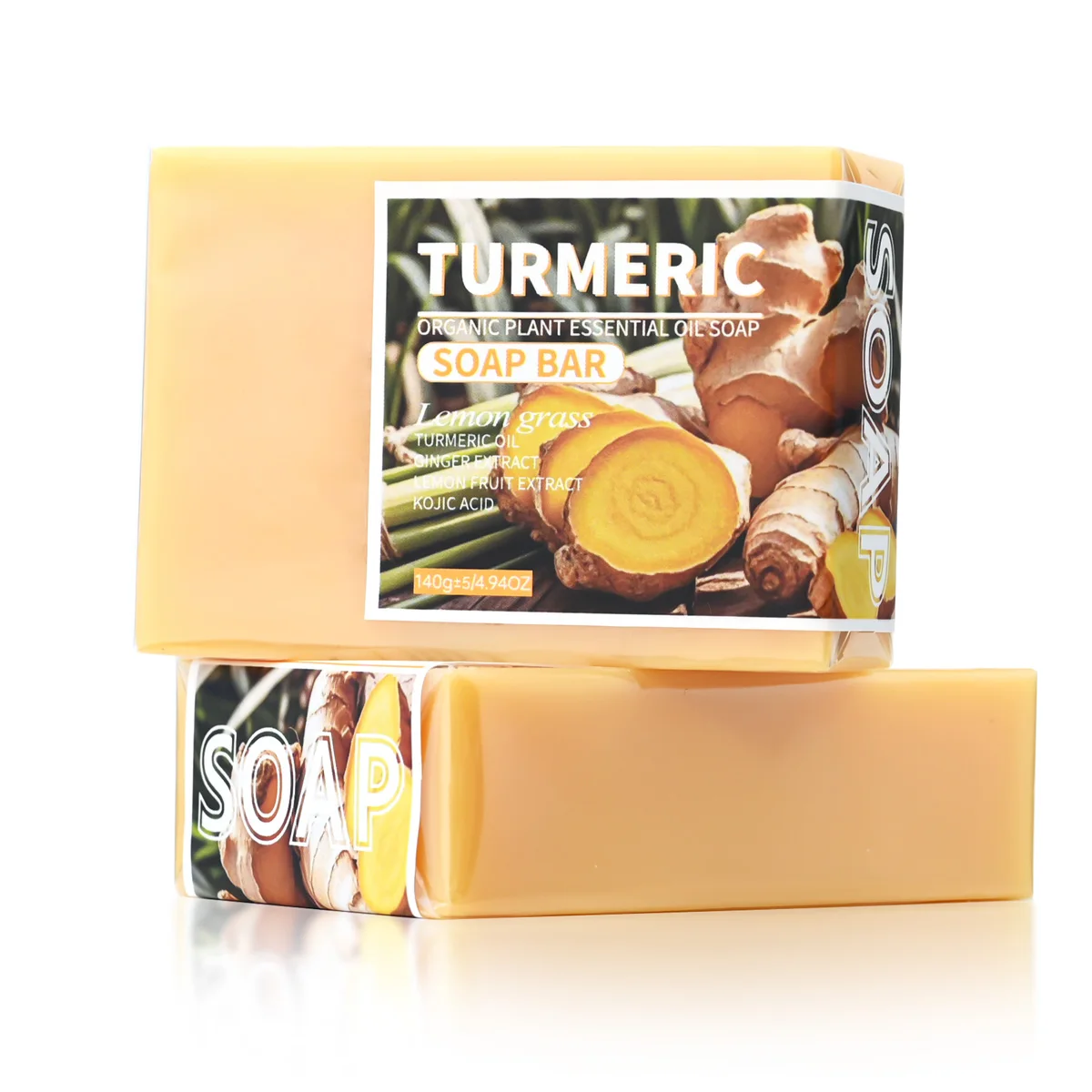 Мыло с эфирным маслом куркумы, 140 г, мыло ручной работы с эфирным маслом лимона, подходит для мытья лица и купания всего тела, ежедневно