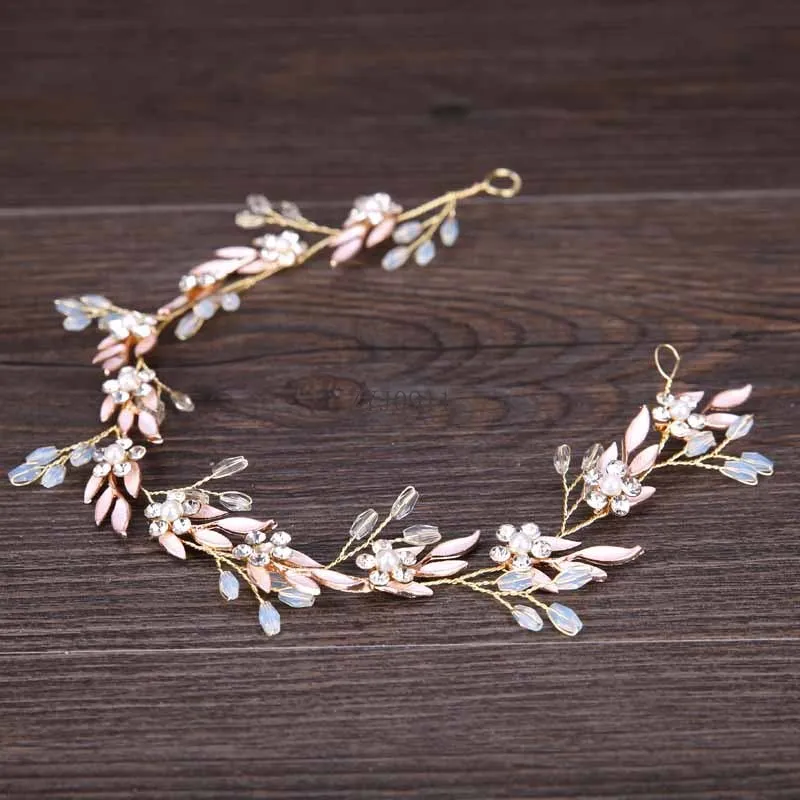 クリスタルフラワーブライダルティアラ,女性用ヘアジュエリー,ブライダルヘアバンド,パールウェディングヘッドバンド,手作りブライダルアクセサリーml