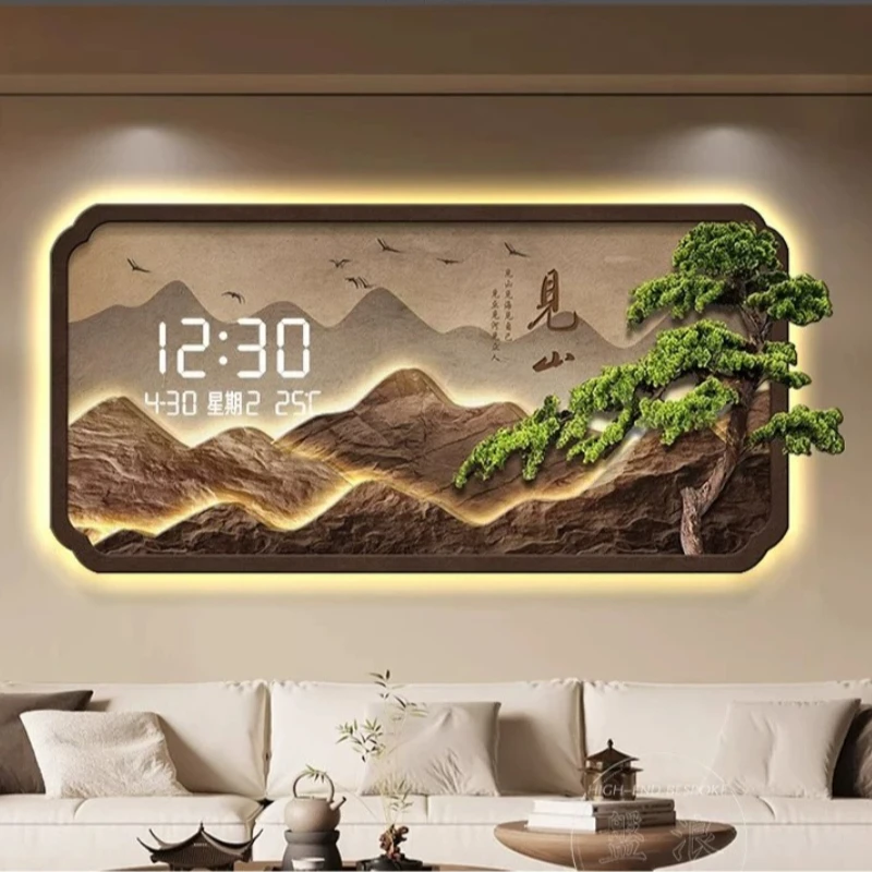 Large Hall Decorative Paintings Luxury Modern Electronic LED Wall Clocks High-end Digital Clock Mural Lamp Home Decor Watch Gift