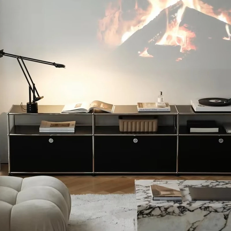 

Nordic style 3-door metal sideboard, durable and colorful traditional home