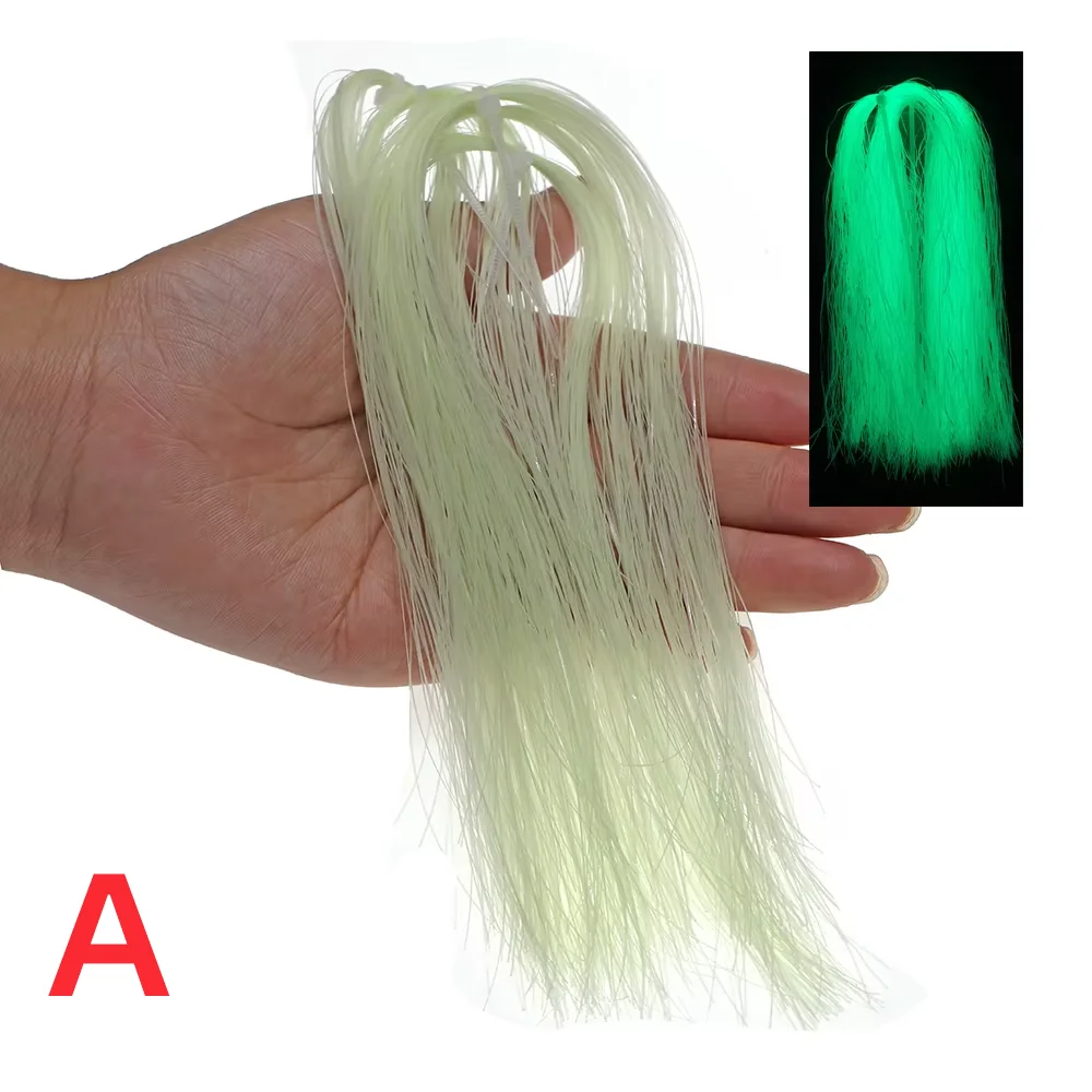 1pack/2packs Luminous Flashabou Tinsel Glow Synthetic Fiber Fly Tying Material for Assist Hook Jigs Lure Minnow Streamer Fly - view 4