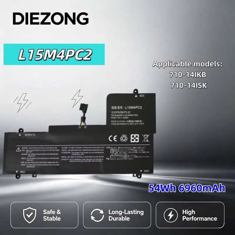 L15M4PC2 Suitable for Lenovo YOGA 710-14IKB 710-14ISK Laptop Battery High Performance Stable and Durable Fast Shipping