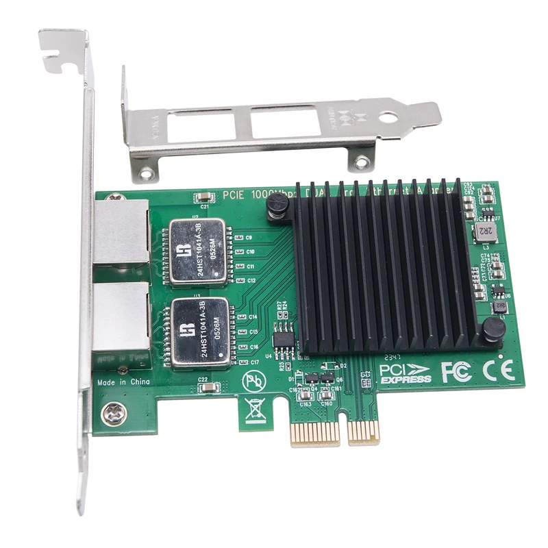 

2Port Network Card I350-T2 I350AM2 Chip PCI Express X1 to Dual RJ45 NIC 10/100/1000Mbps Gigabit Ethernet Lan Card for PC Desktop