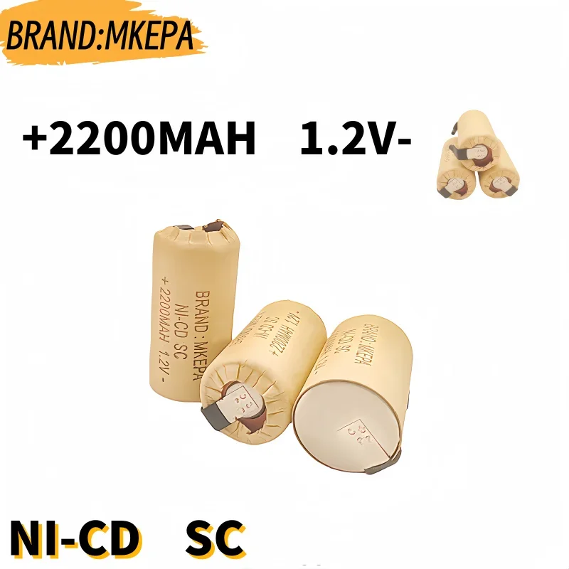 2200mAh 1.2V NI-CD Ni-Cd Battery Suitable for Battery Replacement of Screwdrivers, Drills, Electric Tools Etc