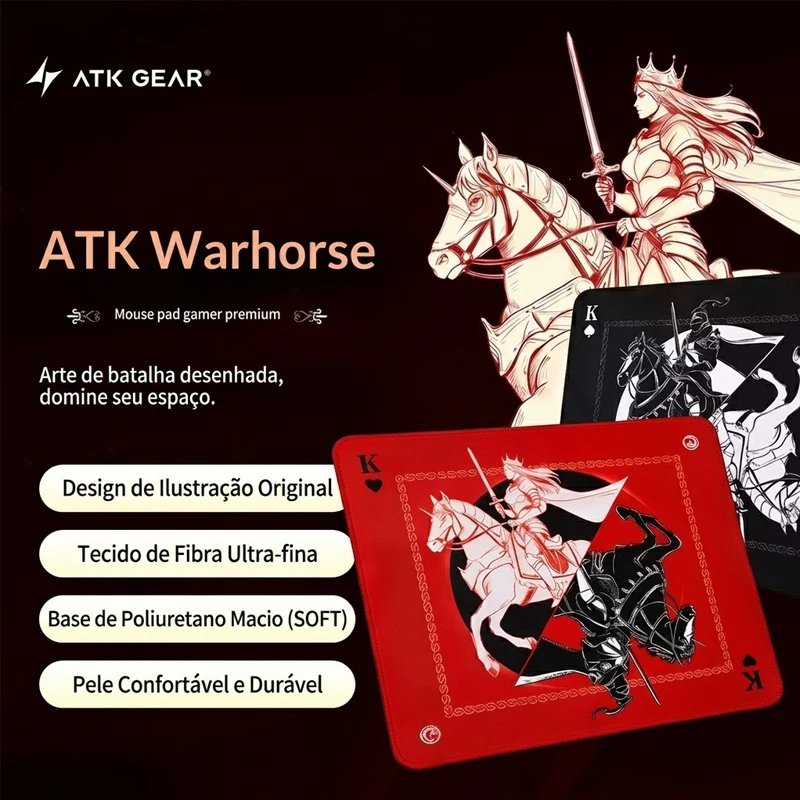 Genuine ATK Warhorse Battle Riding Mouse Pad Original Illustration E-Sports Fps Game Office Dedicated Fearless Contract Delta