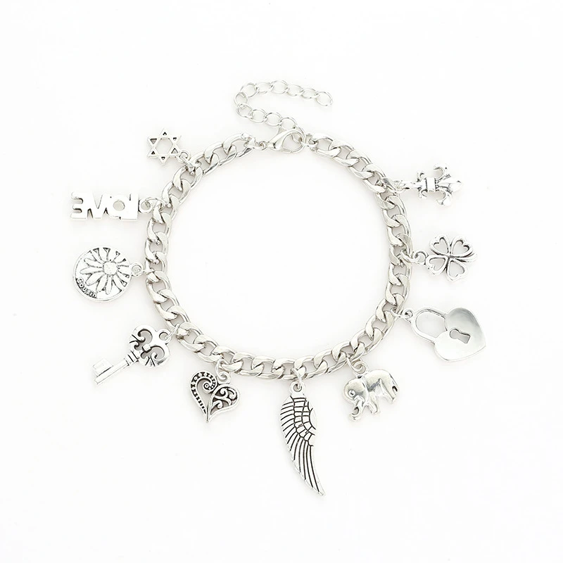 European and American creative hand jewelry AliExpress ebay hot selling alloy bracelet fashion electroplated ancient silver brac