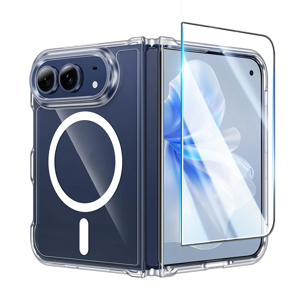 For iPhone Duo Case Matte Compatible with Magsafe Screen Protector Shockproof With Glass Film