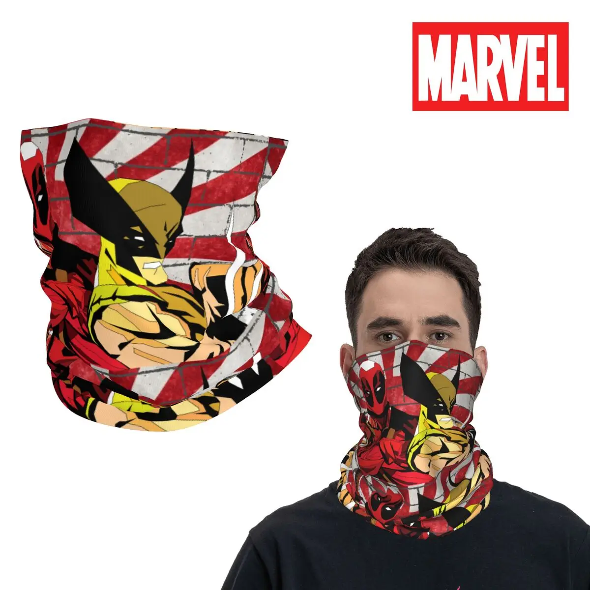 Popular Movies Bandana Neck Gaiter Printed Motocross Deadpool & Wolverine Face Scarf Multifunctional Headwear Cycling Unisex