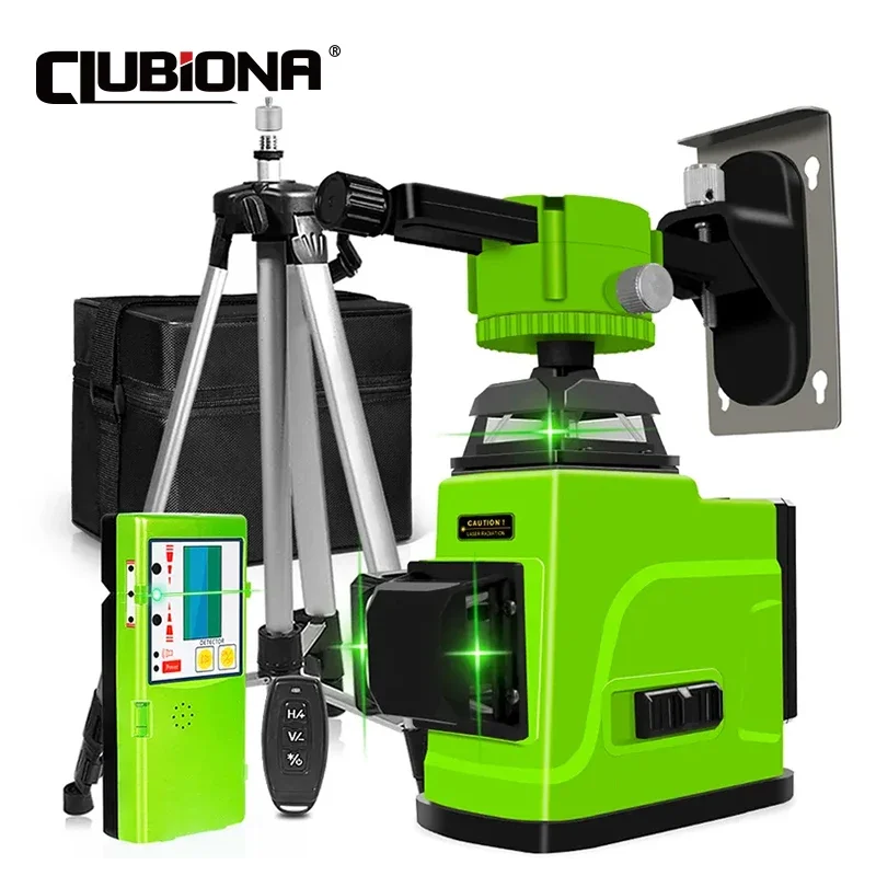 Clubiona 12 and 16 lines Professional Floor Ceiling Remote Control Green Line Laser Level with Pulse mode