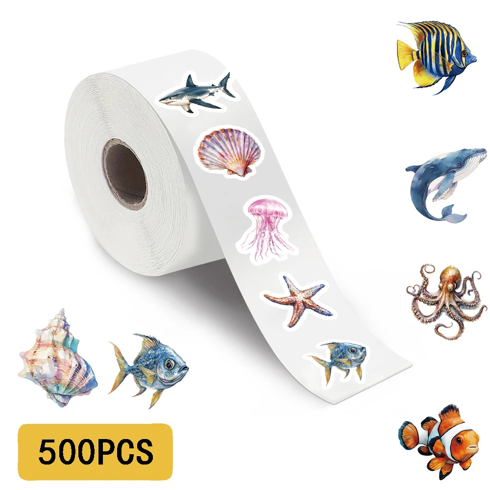 

500 шт., рулонные наклейки для морского оргазма, художественная картина, ноутбук, скрапбукинг, канцелярские принадлежности с героями мультфильмов, ПВХ, декоративная гитара, общежитие