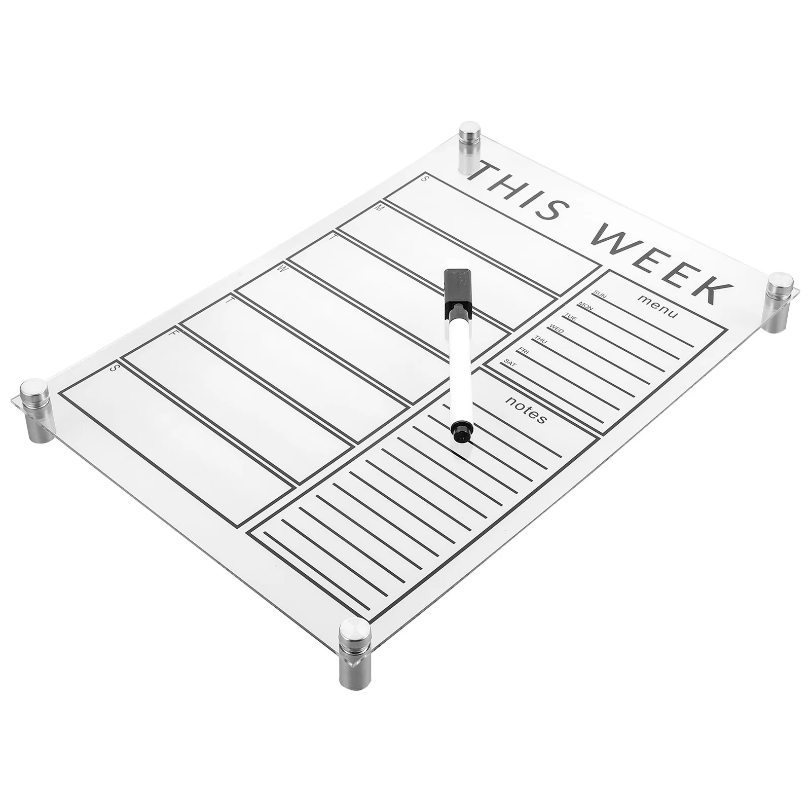 لوحة مذكرة مجموعة واحدة من لوحة عرض الخطة الأسبوعية القابلة للمسح، محمولة خفيفة الوزن للمنزل والمكتب يستخدم الطلاب وضعًا مستقرًا #3