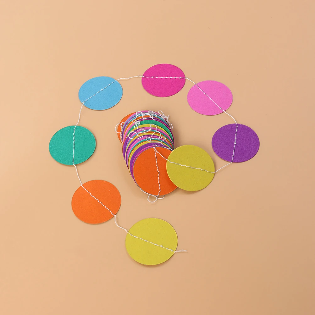 

3 Pcs Paper Circle Dots Banners Reusable Hanging Wall Decorations Party Garland Indoor Outdoor Festive Flags Banner