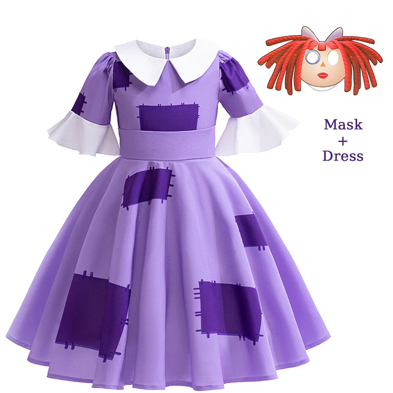 

Girls Princess Dress Ragatha Cosplay Costume The Amazing Digital Circus Clothing Carnival Easter Dress Halloween Birthday Party