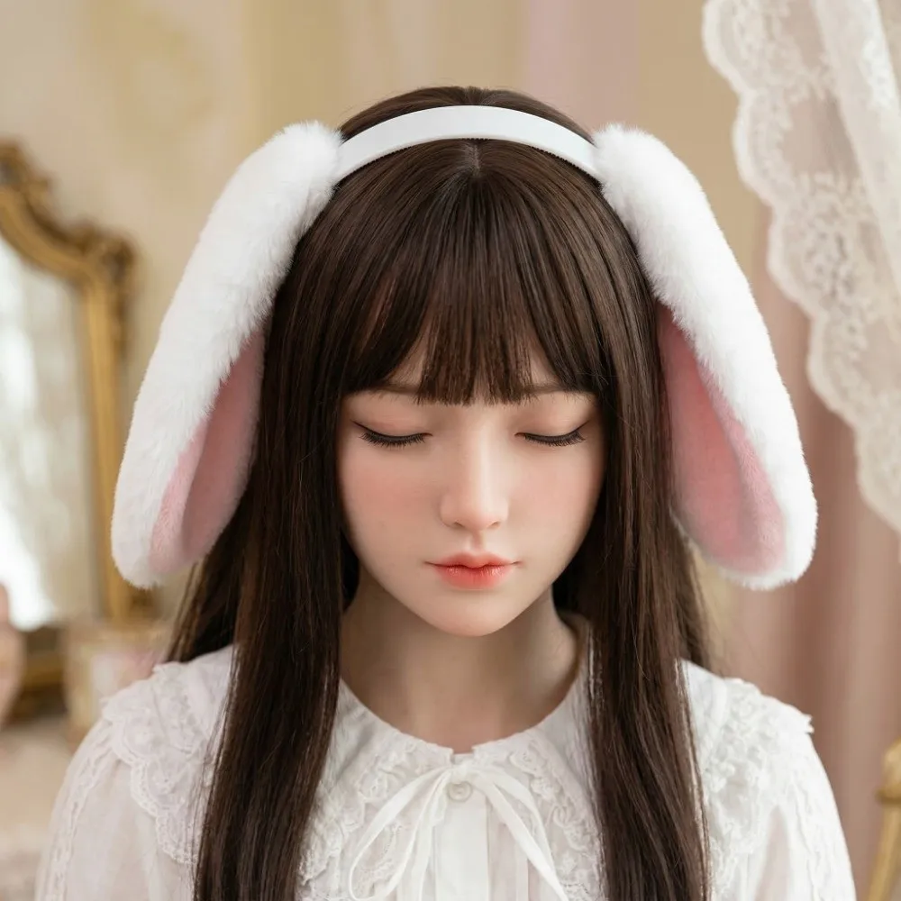 Boho Soft Easter Rabbit Hair Hoop Lop-eared Fur Bunny Ears Headband Comfortable Cute Hair Accessories Events