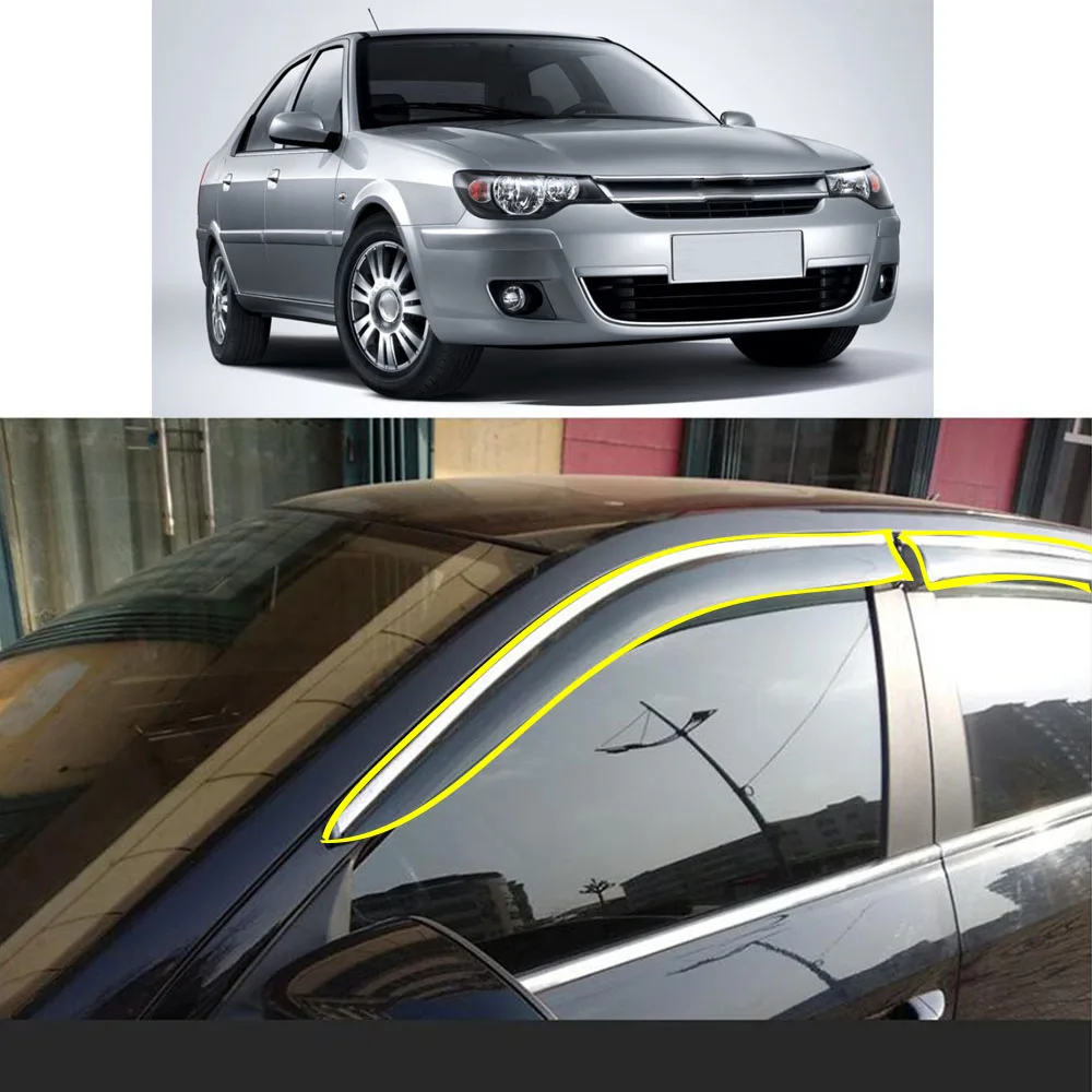 Car Sticker Plastic Window Glass Wind Visor Rain/Sun Guard Vent For Citroen E-elysee 2000 2001 2002 2003-2010 2011 2012 2013