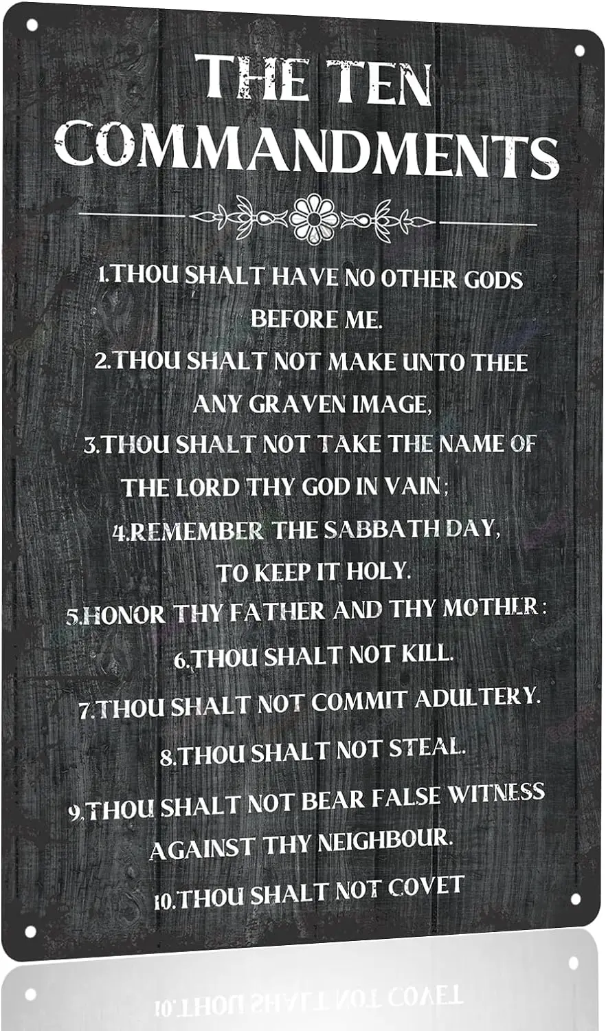 The Ten Commandments Thou Shalt Have No Other Gods Before Me Metal Hanging Sign Inspirational Signs Gift Farmhouse Rustic Wall A