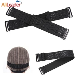 Black Elastic Band For Wigs Silicone Wig Band Adjustable Strap Non-Slip Rubber Band 3Cm Width Removable Elastic Wig Headband