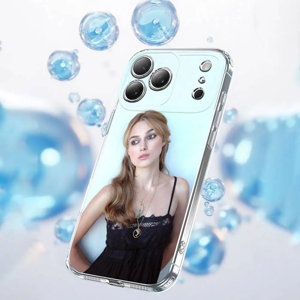 حافظة هاتف لهاتف آيفون 17,16,15,14,13,12,11,Plus,Pro,Max,Plus,E,Air,غطاء ناعم صغير شفاف K-Keira Knightley