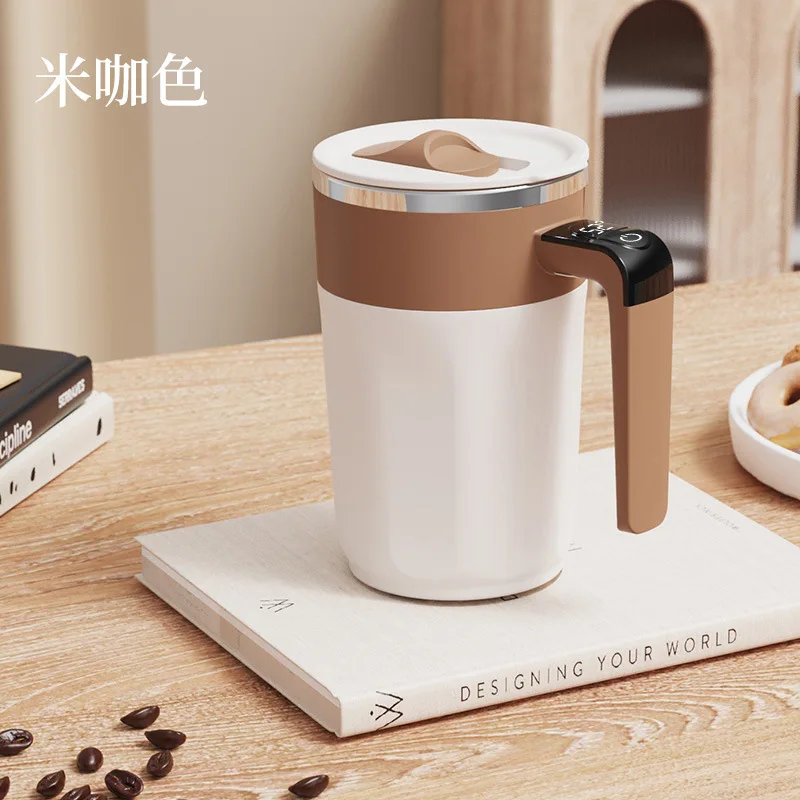 New Rechargeable Digital Display Electric Self Stirring Portable Stainless Steel Mug For Coffee Milkshake Soy Milk Shaker Travel